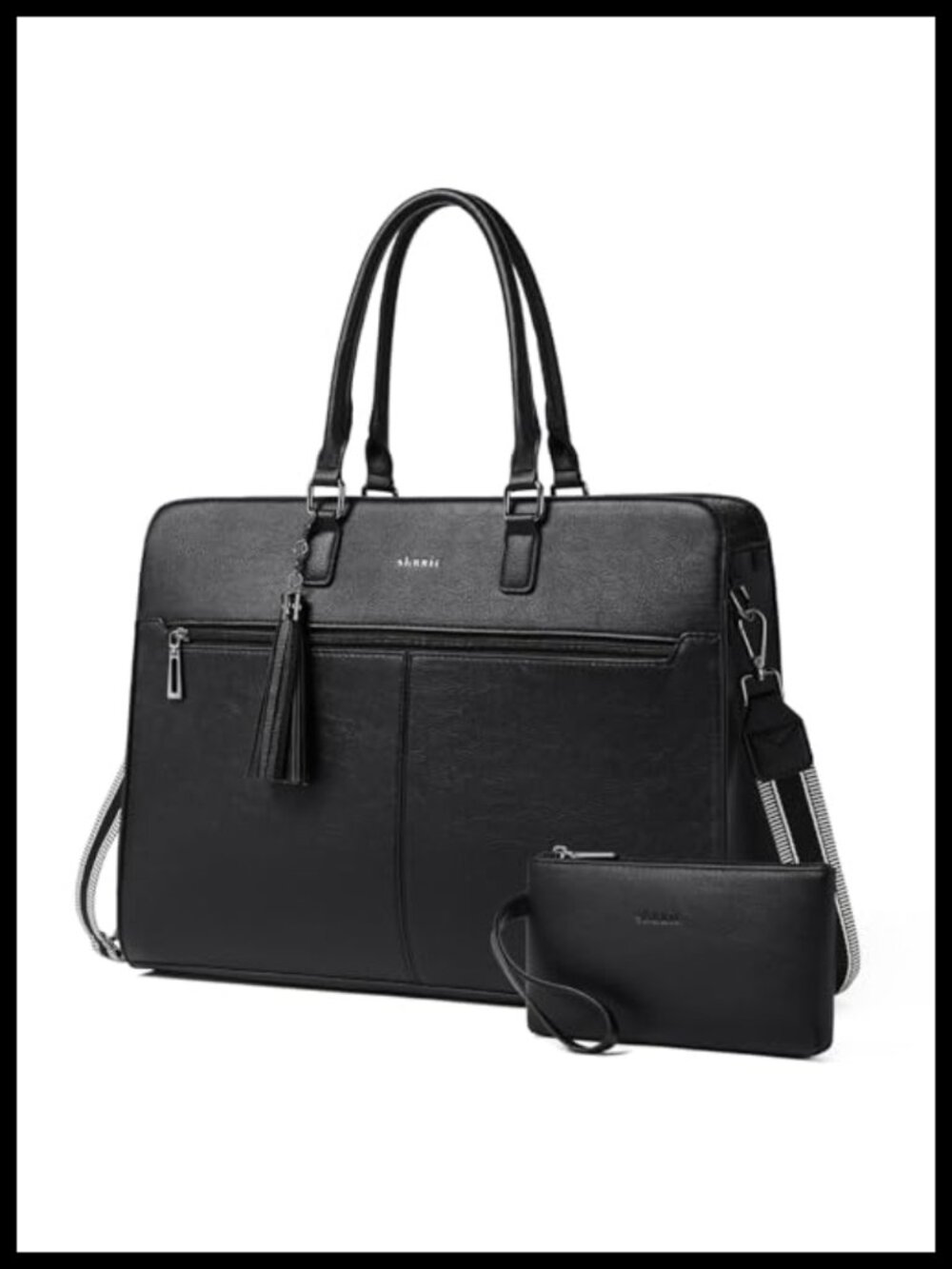 Water-Resistant Vegan Leather Laptop Bag Tote Briefcase Satchel Purse Women